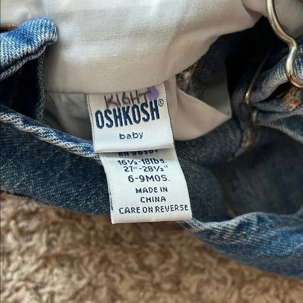 Vintage OshKosh B'gosh Short Sleeve Polo & Denim Shortalls - Size 6-9 Months